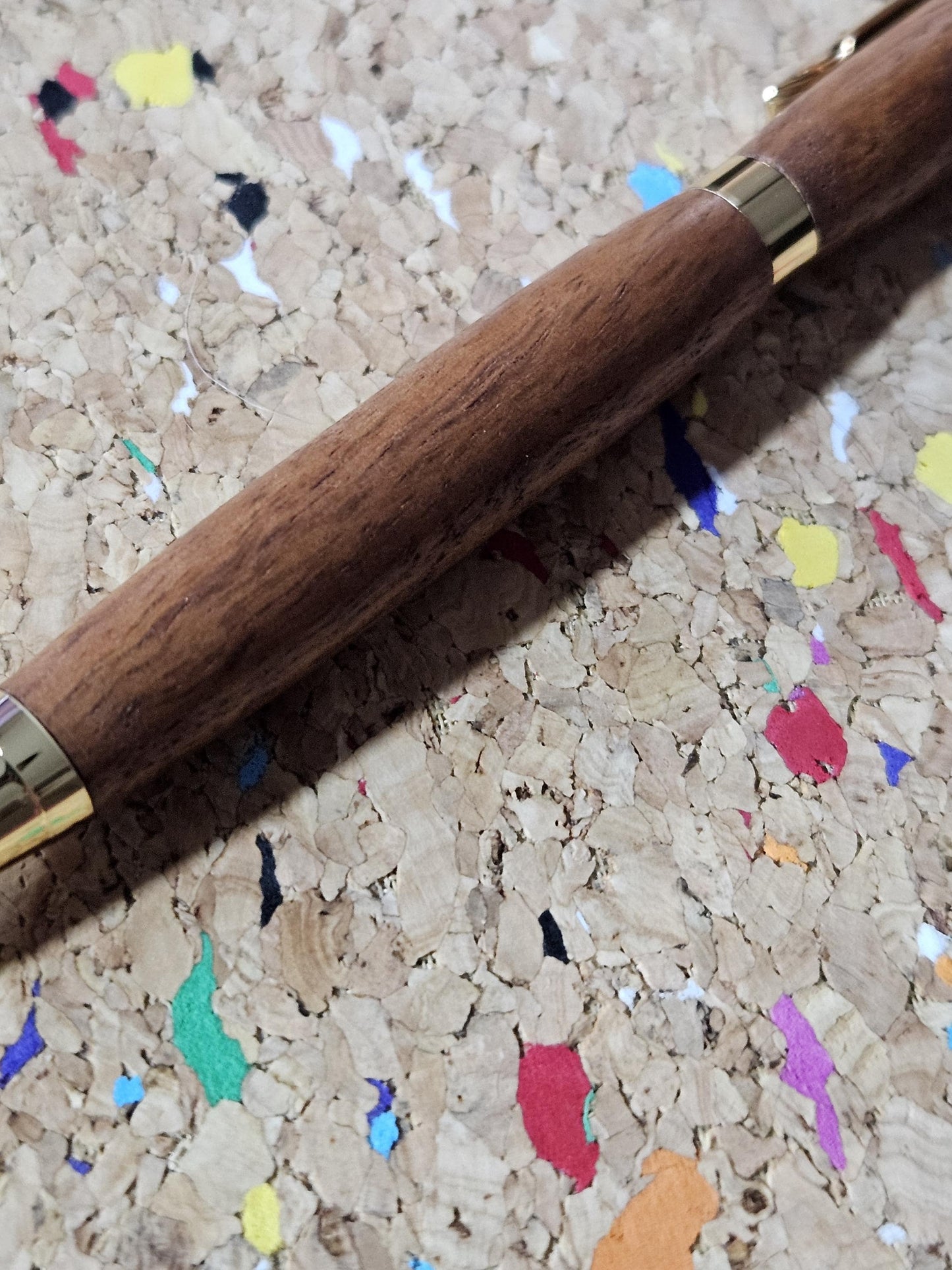 Lightweight African Mahogany Wooden Pen with a Slimline Gold Pen Kit and a Sleek Black Clip