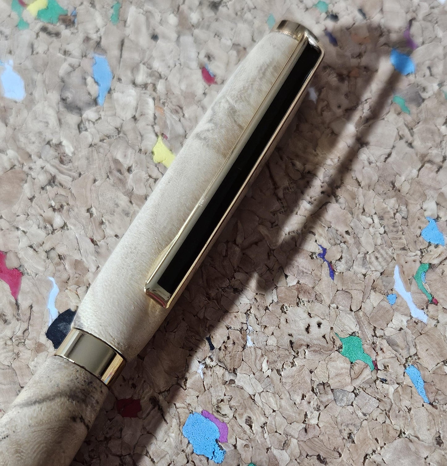 Lightweight Spalted Maple Wooden Pen with a Slimline Gold Pen Kit
