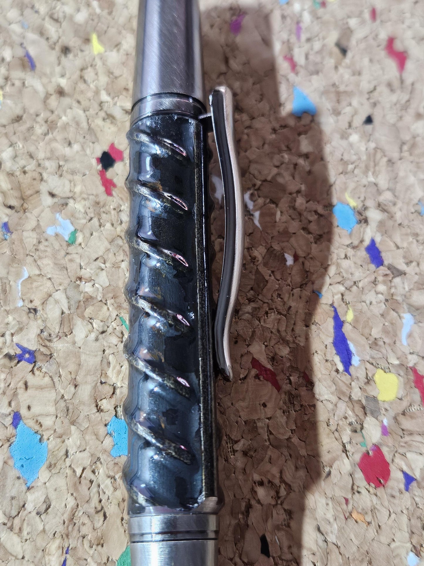Rebar Finial Twist Pen | Sirocco Brushed Pewter Pen Kit | Beaufort Ink