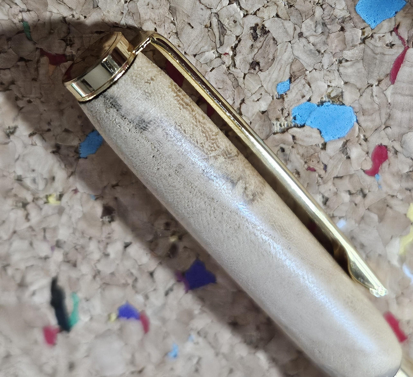 Lightweight Spalted Maple Wooden Pen with a Slimline Gold Pen Kit