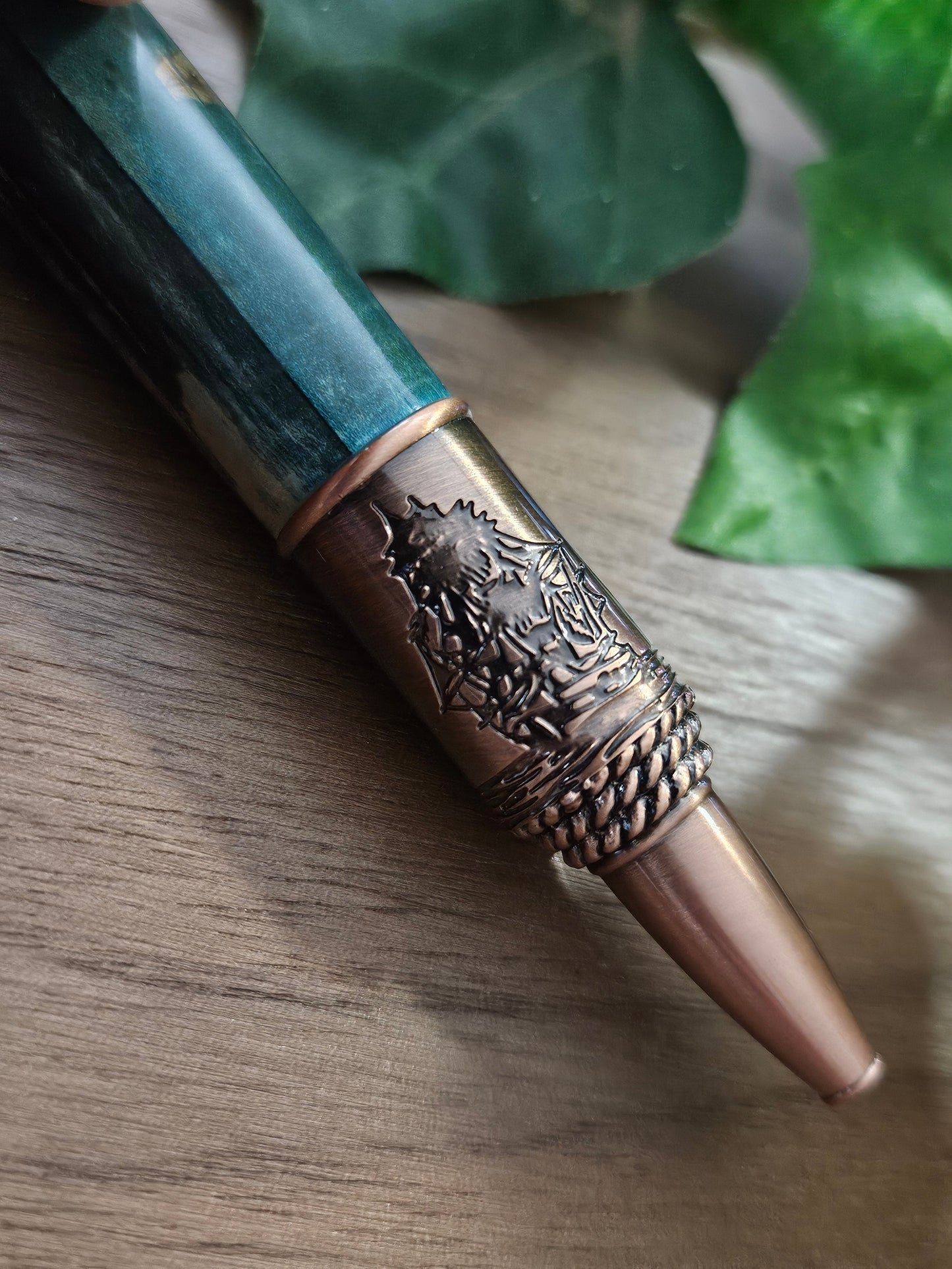 Nautical Pen Kit with an Antiqued Sailing Ship Label Cast and an Antique Copper Finish