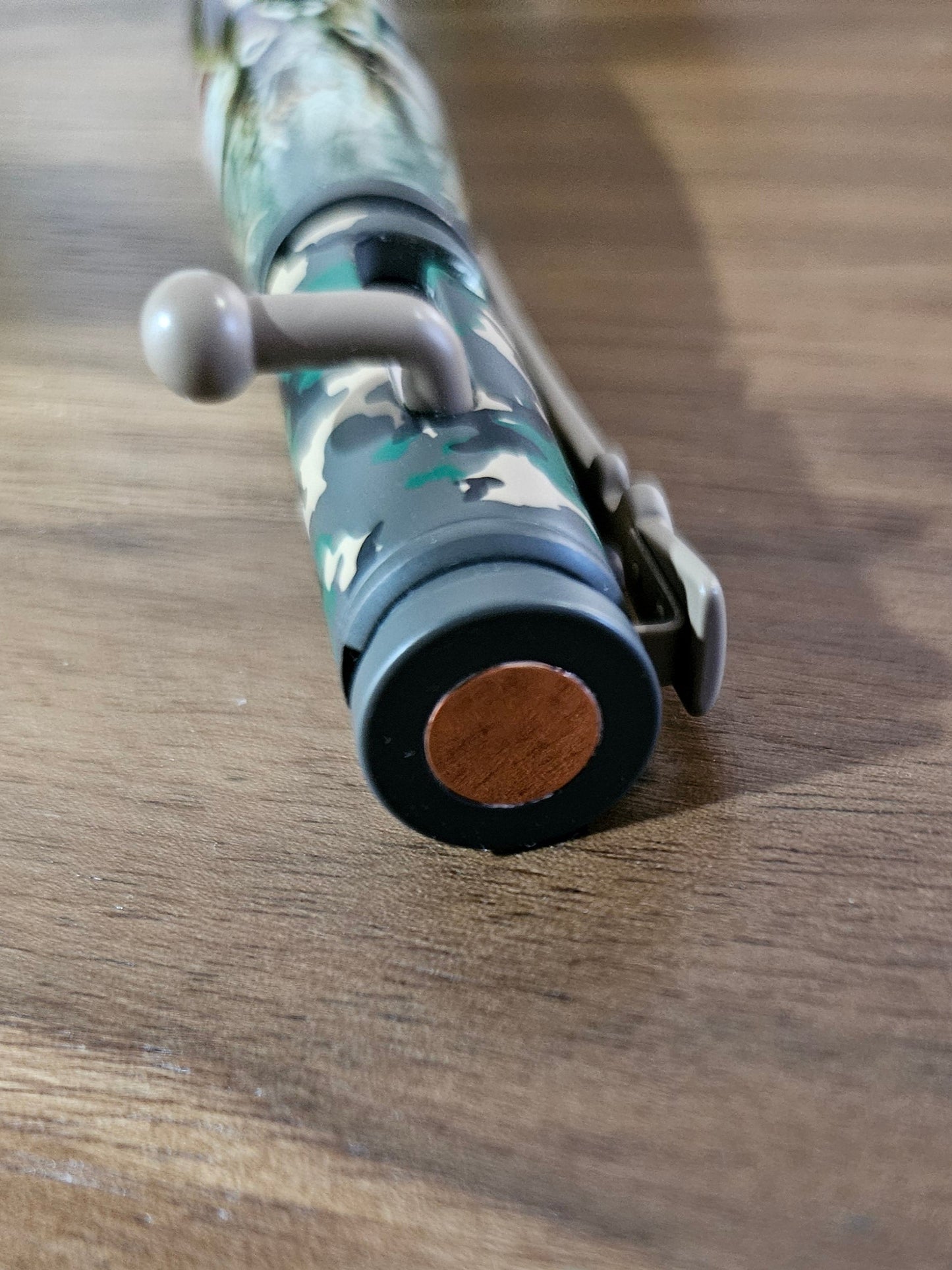 Deer Hunter Camouflage Bolt Action Pen with Deer and American Flag Label Cast with a Rifle Pen Kit