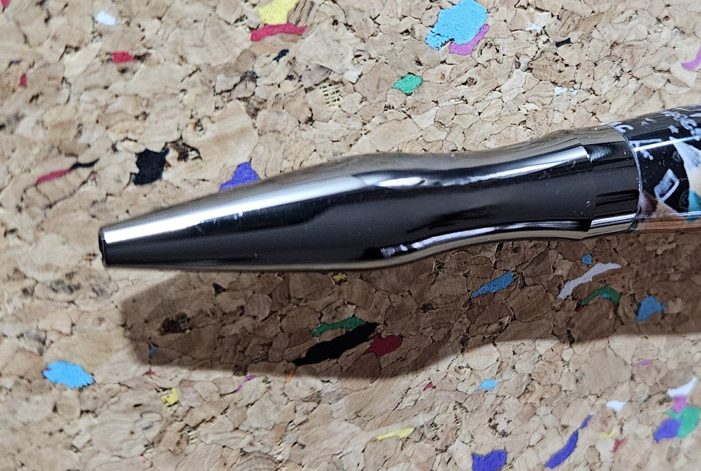 Teacher Celebration Pen Adorned with a Red Apple Label Cast and a Sleek Gunmetal Virage Pen Kit