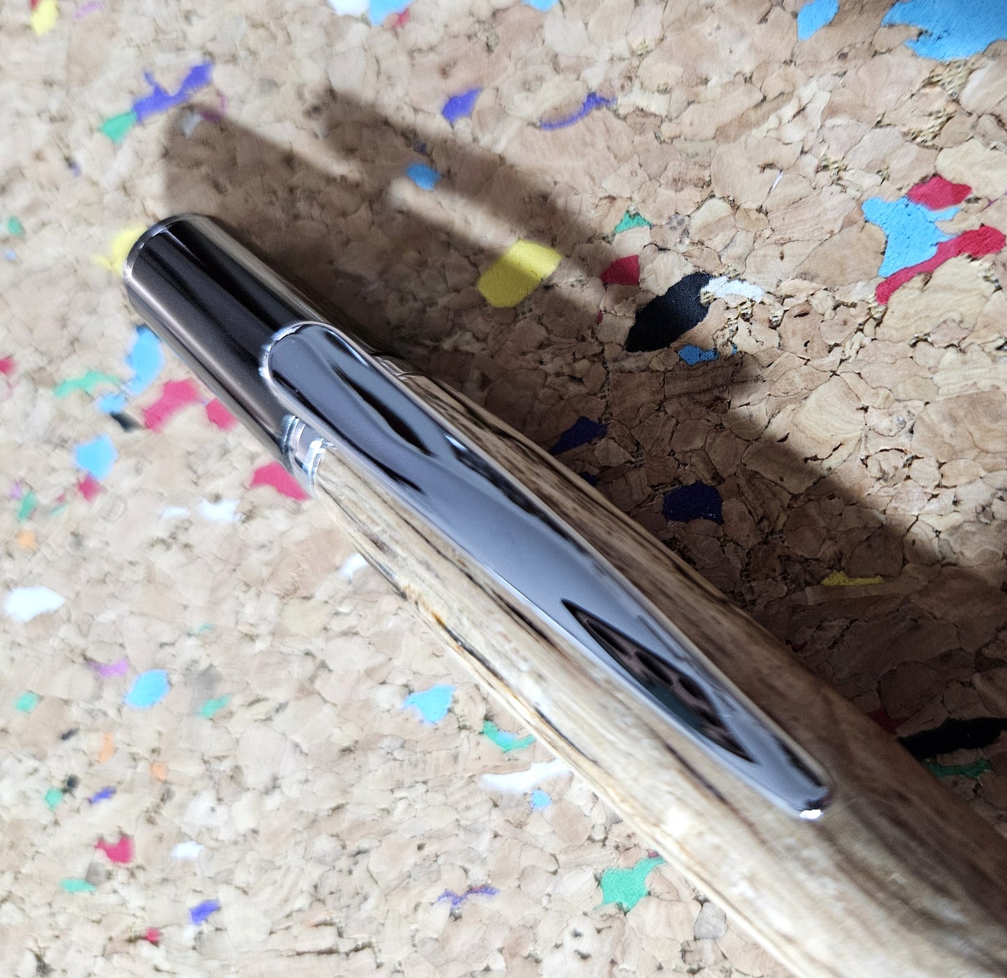 Spalted Maple Pen with a Black Titanium and Rhodium Pen Kit from Beaufort Ink