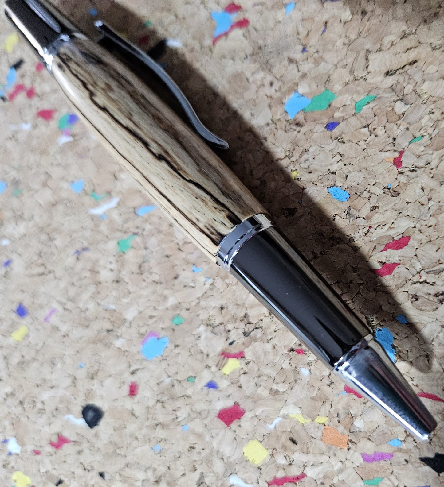 Spalted Maple Pen with a Black Titanium and Rhodium Pen Kit from Beaufort Ink