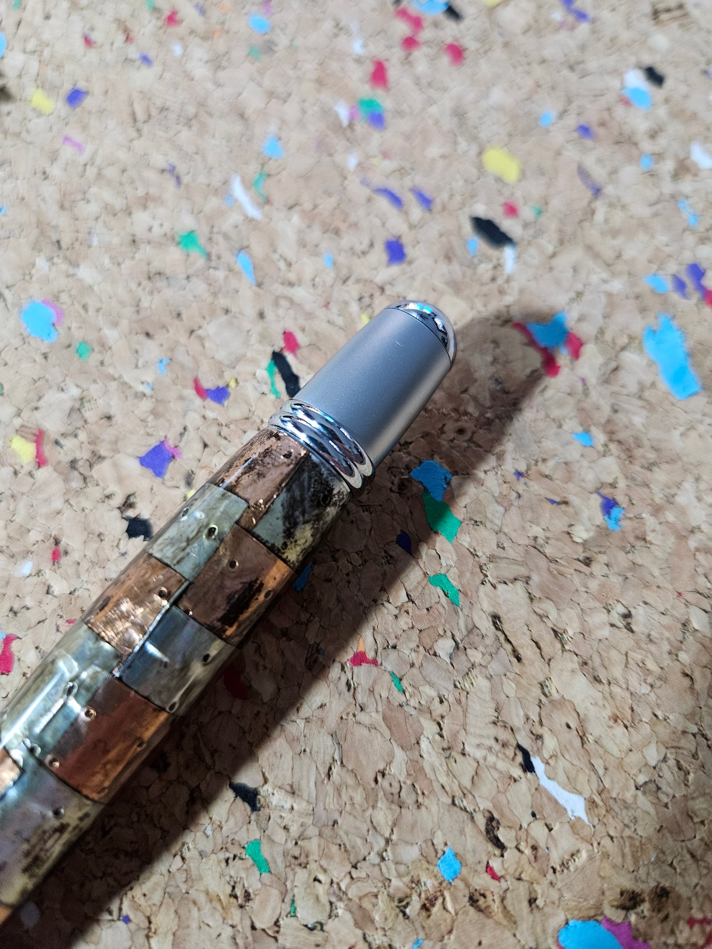 Steampunk Square Metals Pen with a Satin Chrome Pen Kit