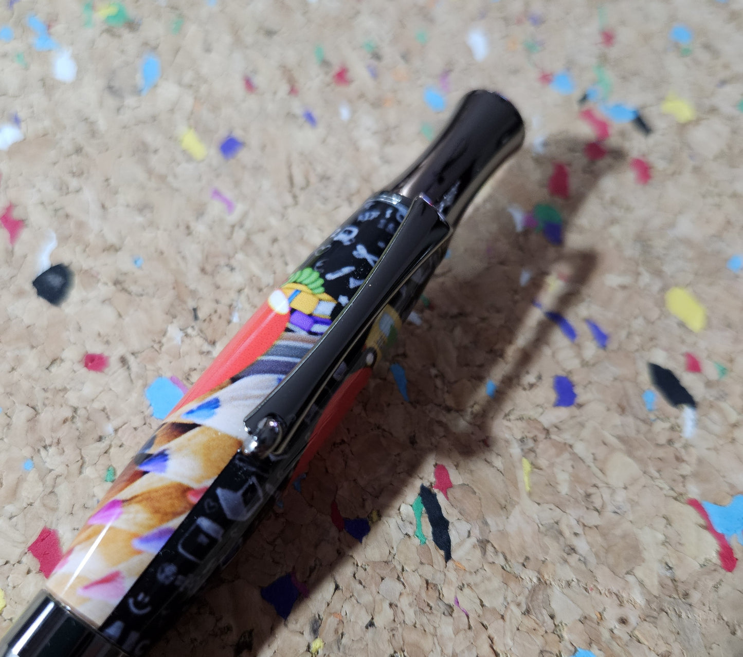 Teacher Celebration Pen Adorned with a Red Apple Label Cast and a Sleek Gunmetal Virage Pen Kit
