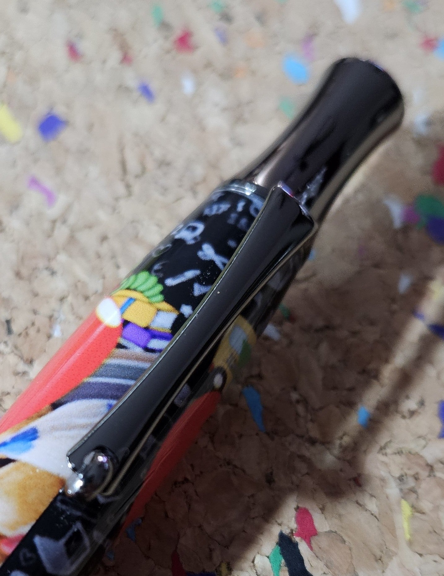 Teacher Celebration Pen Adorned with a Red Apple Label Cast and a Sleek Gunmetal Virage Pen Kit