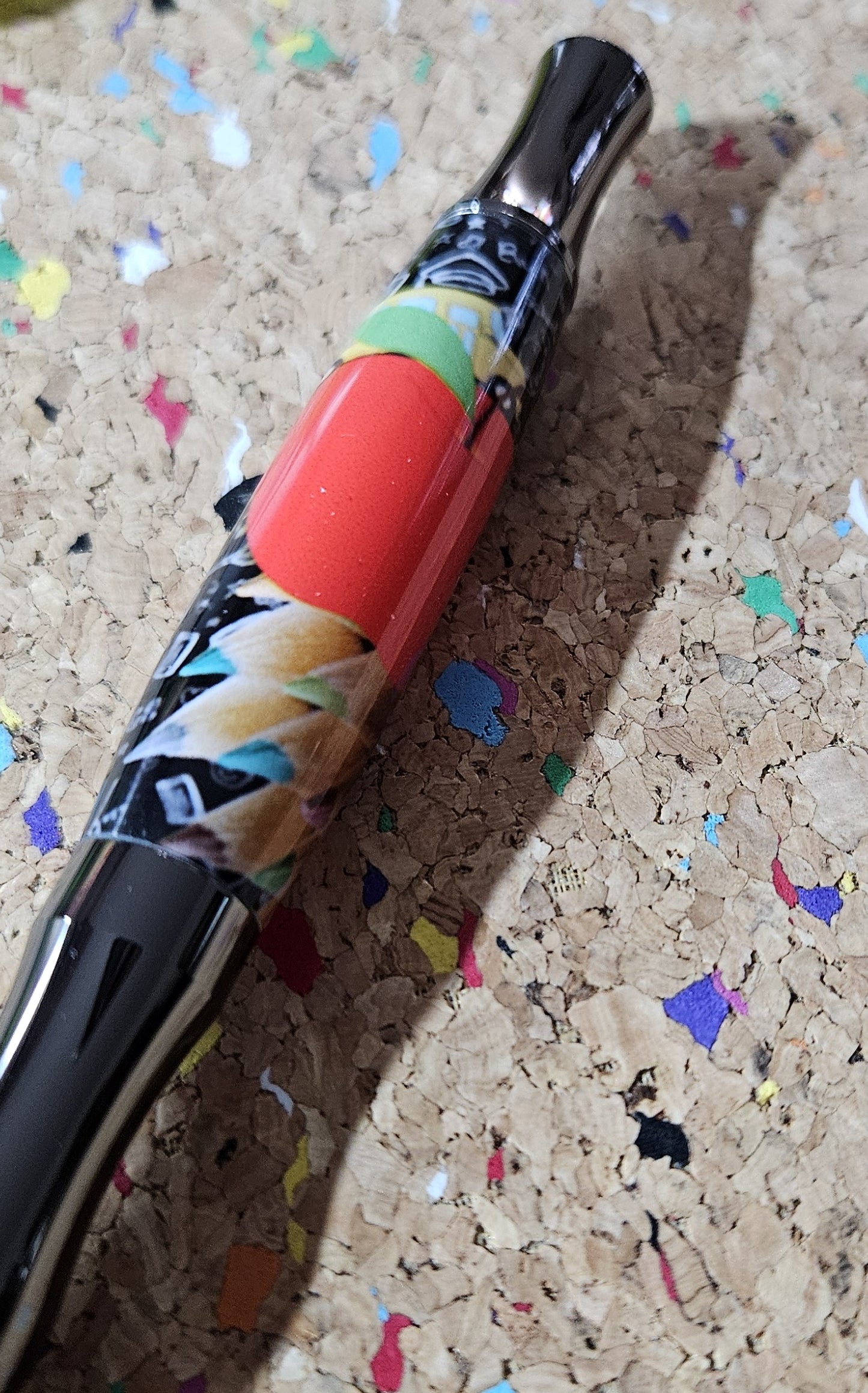 Teacher Celebration Pen Adorned with a Red Apple Label Cast and a Sleek Gunmetal Virage Pen Kit