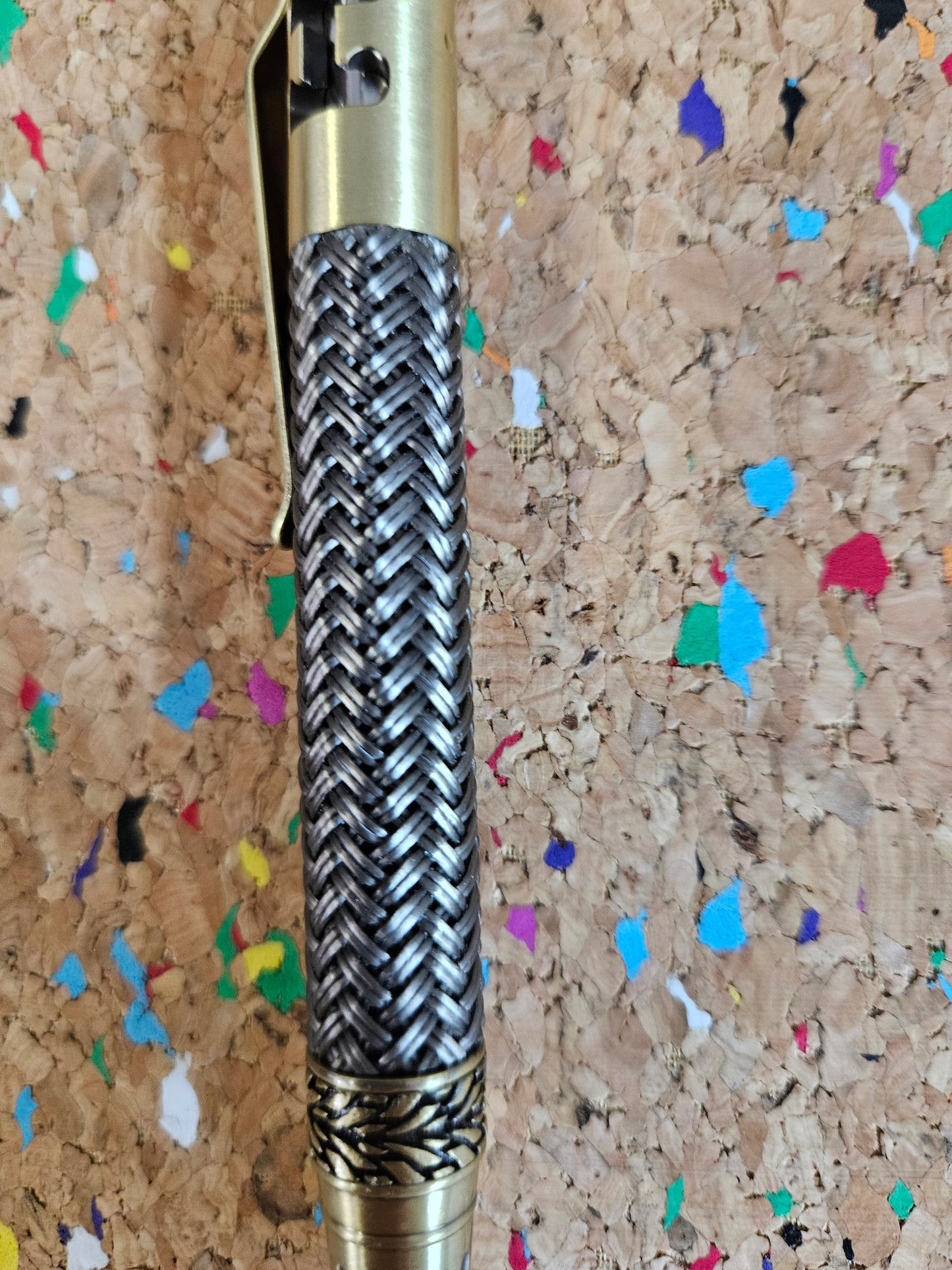 Gearshift True Feel Carbon Fiber Bolt Action Pen with Tire Texture Antique Brass Pen Kit