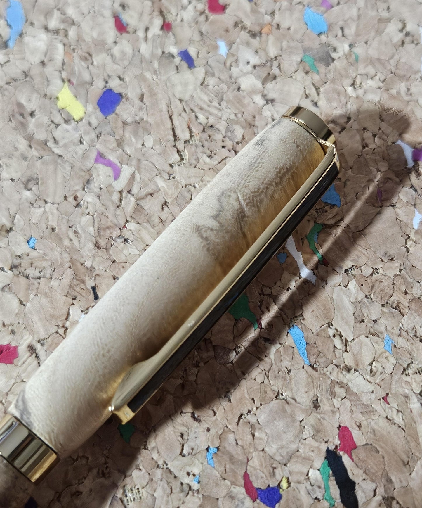 Lightweight Spalted Maple Wooden Pen with a Slimline Gold Pen Kit