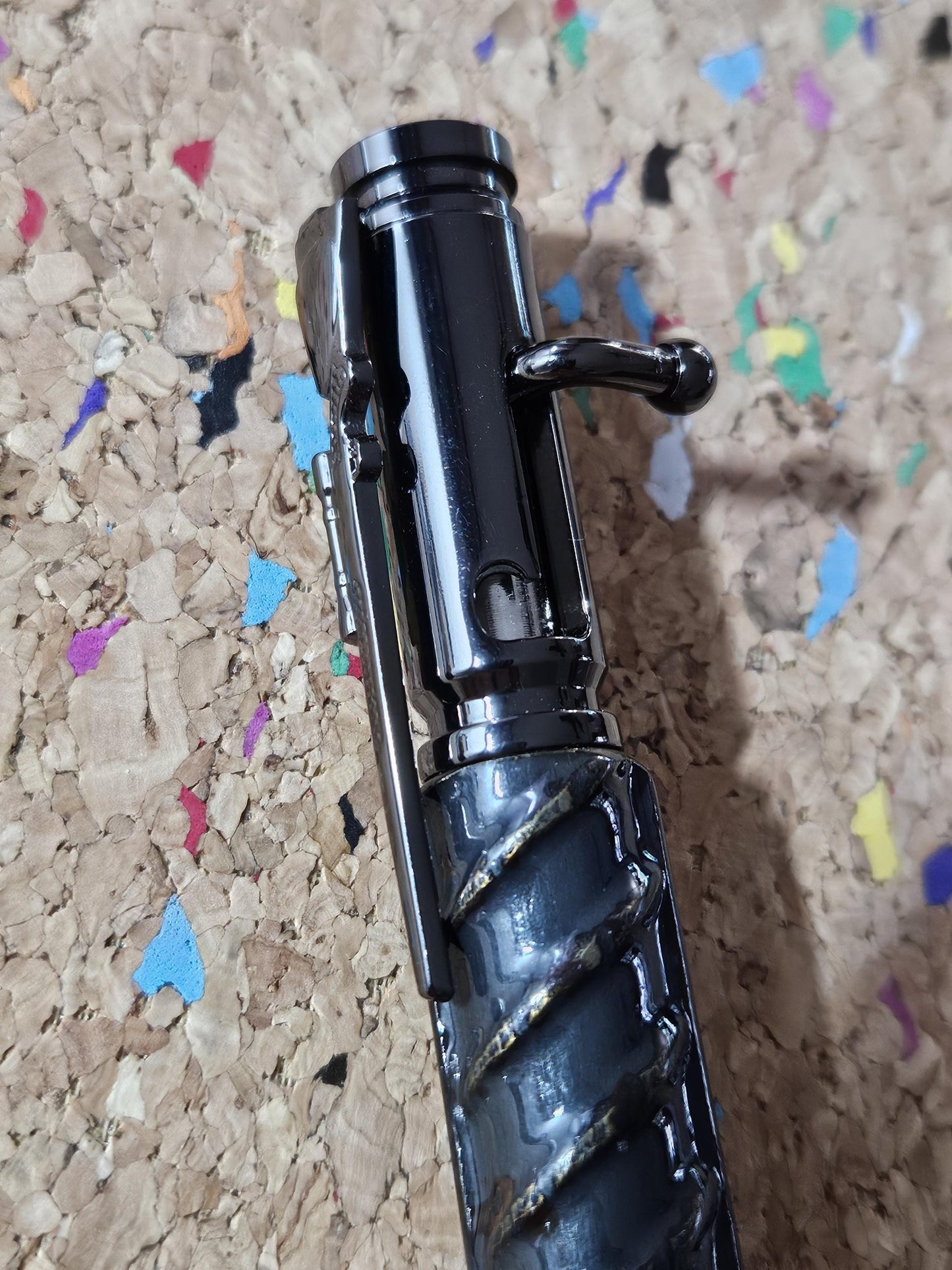 Rebar Bolt Action Pen | Gunmetal with Rifle Clip | Unique Pen, Perfect Gift for Gun Lovers and Construction Workers