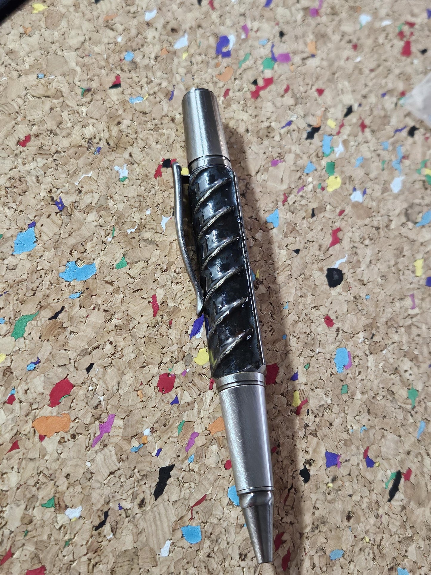 Rebar Finial Twist Pen | Sirocco Brushed Pewter Pen Kit | Beaufort Ink