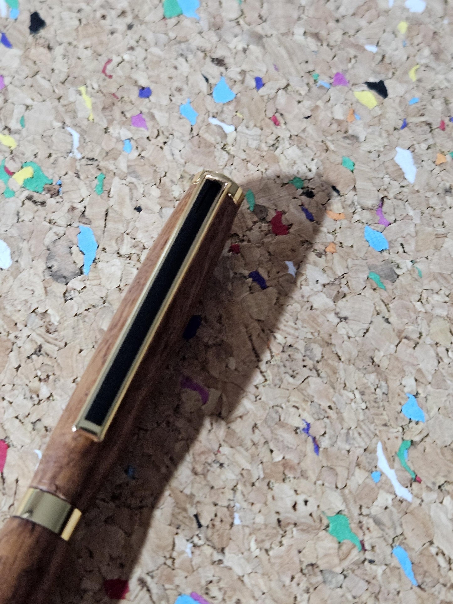 Lightweight African Mahogany Wooden Pen with a Slimline Gold Pen Kit and a Sleek Black Clip