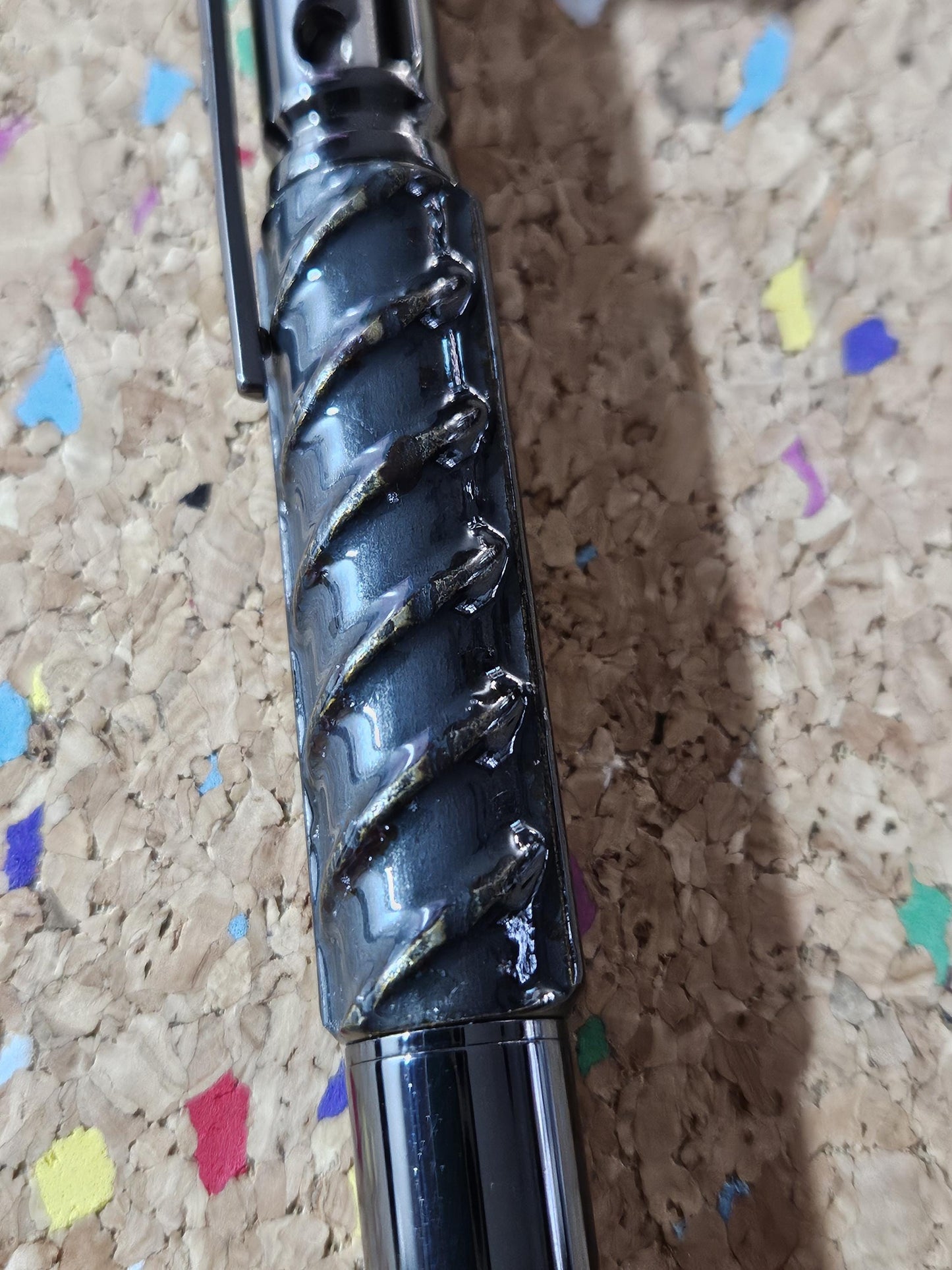 Rebar Bolt Action Pen | Gunmetal with Rifle Clip | Unique Pen, Perfect Gift for Gun Lovers and Construction Workers