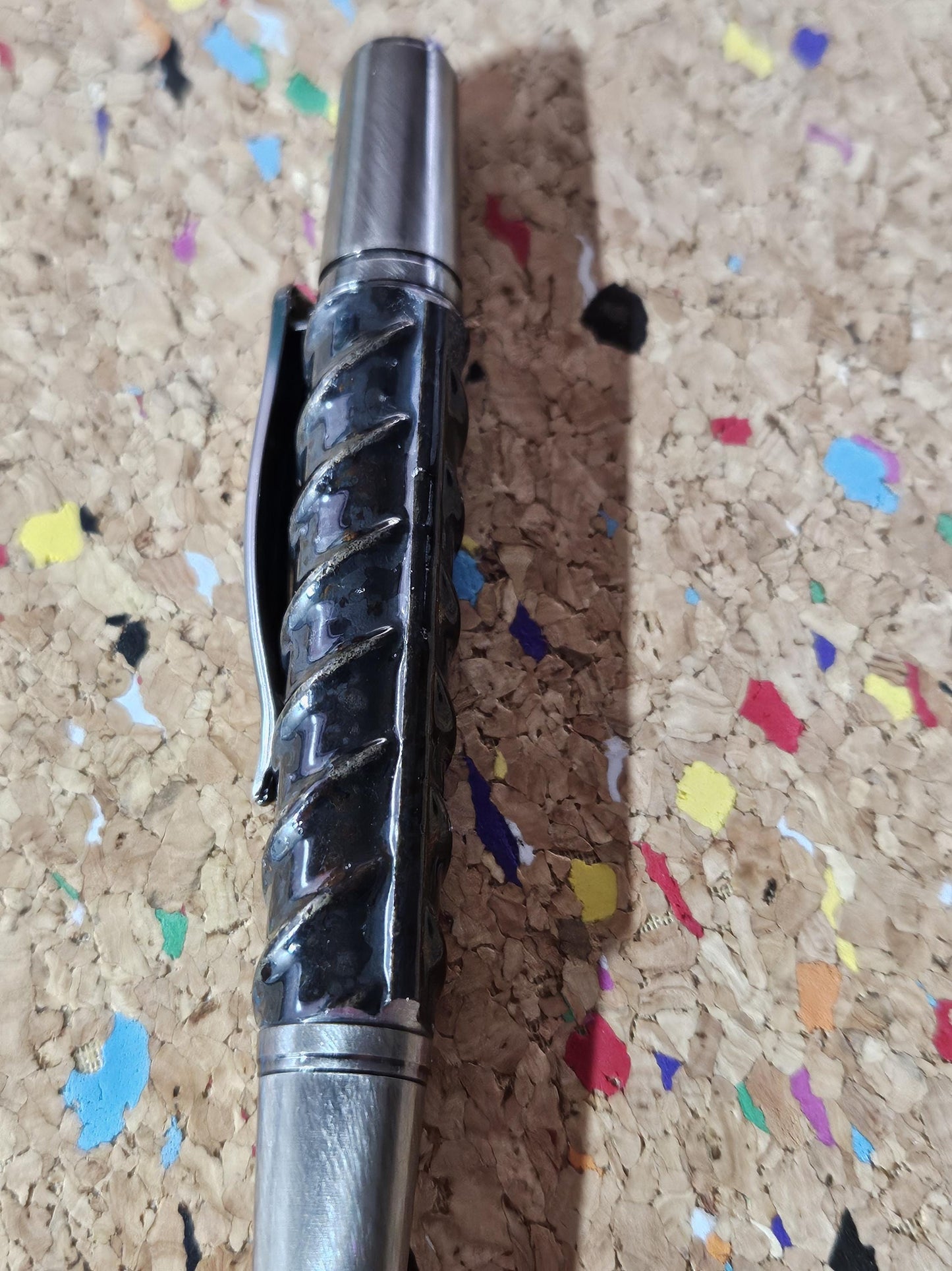 Rebar Finial Twist Pen | Sirocco Brushed Pewter Pen Kit | Beaufort Ink