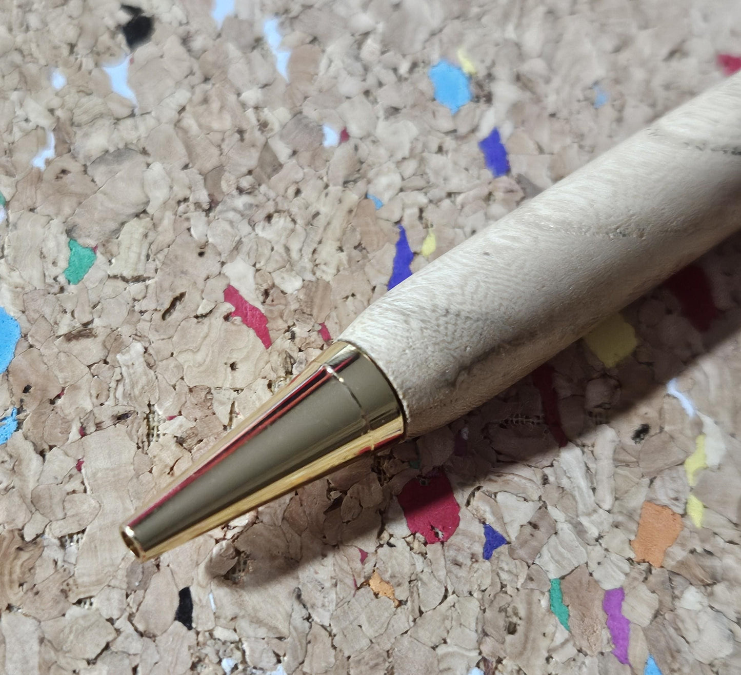 Lightweight Spalted Maple Wooden Pen with a Slimline Gold Pen Kit