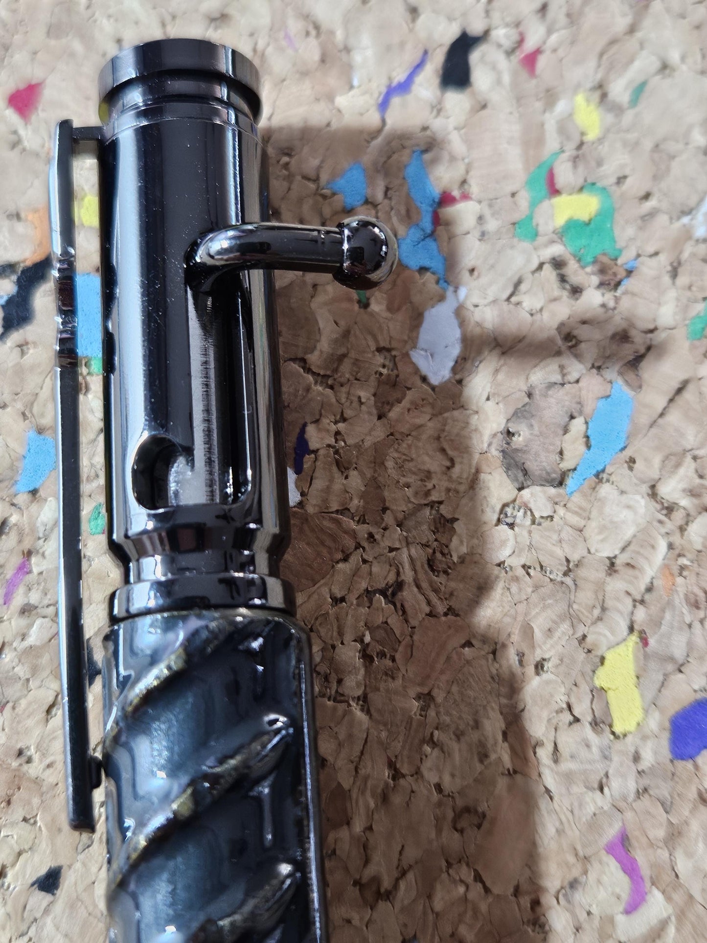 Rebar Bolt Action Pen | Gunmetal with Rifle Clip | Unique Pen, Perfect Gift for Gun Lovers and Construction Workers