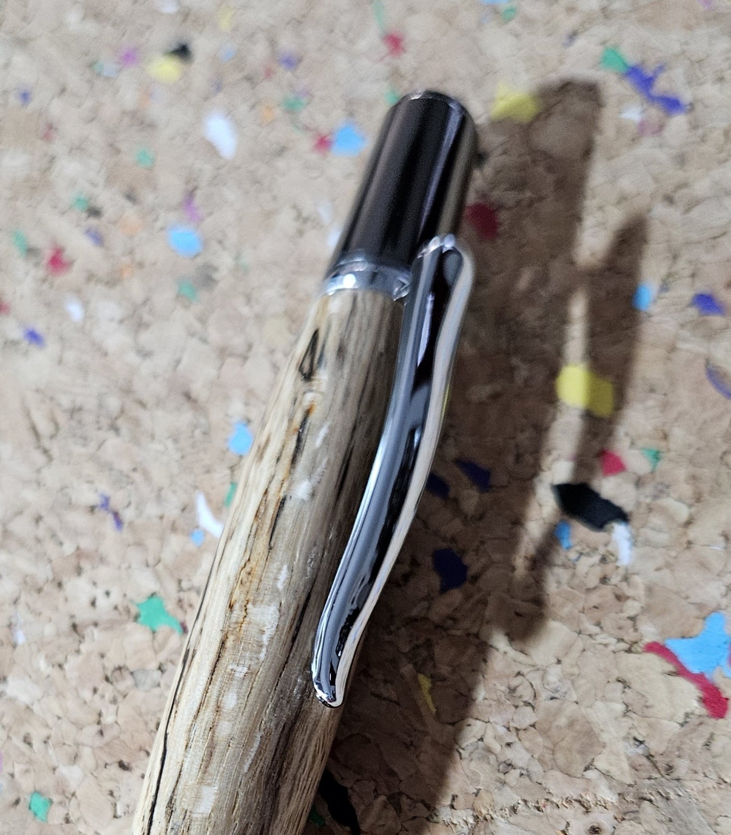 Spalted Maple Pen with a Black Titanium and Rhodium Pen Kit from Beaufort Ink