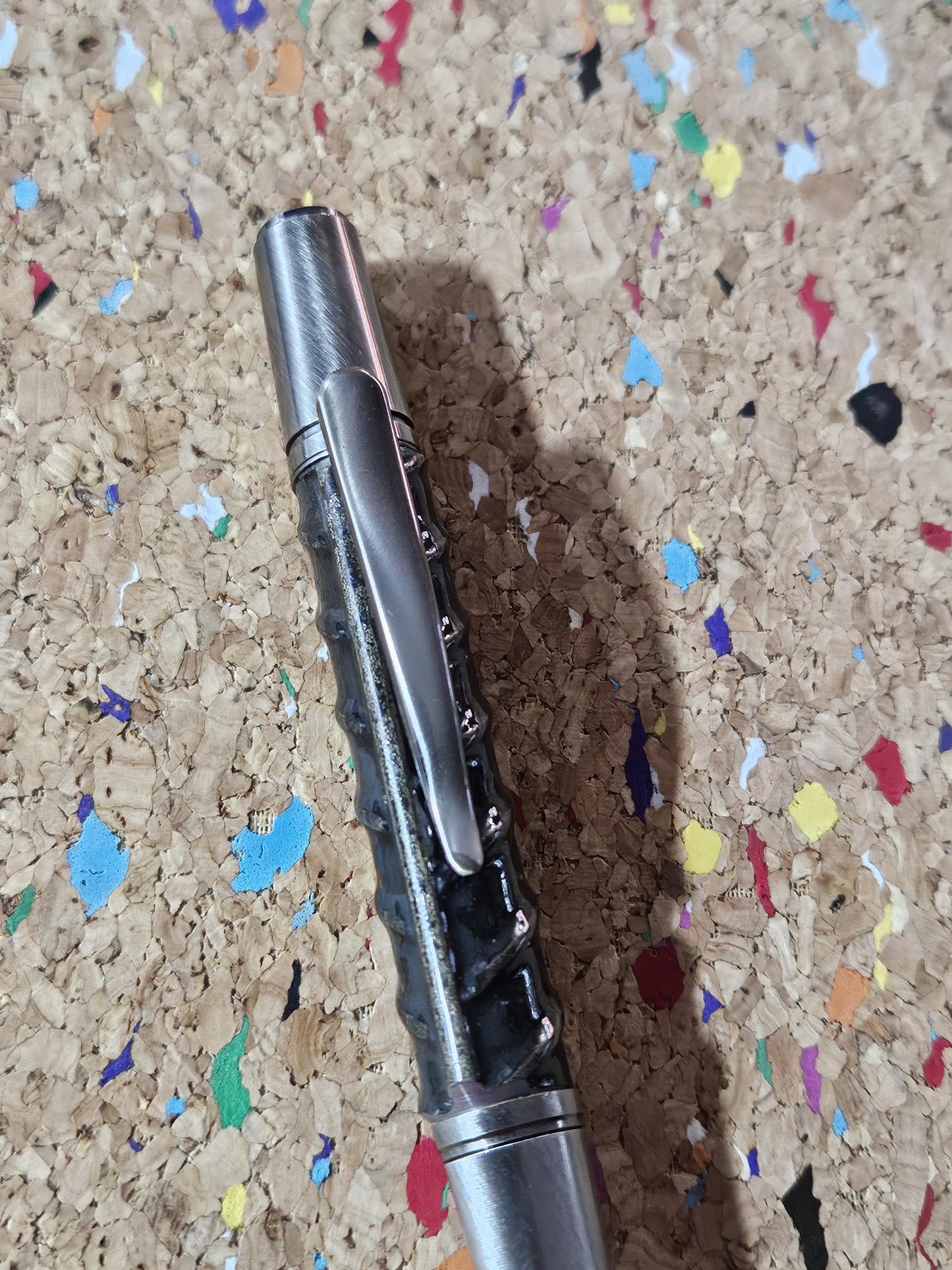 Rebar Finial Twist Pen | Sirocco Brushed Pewter Pen Kit | Beaufort Ink