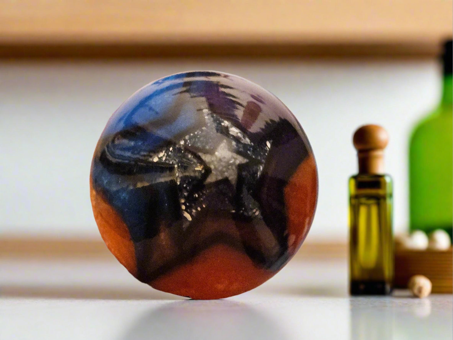 Rainbow Colored Resin Filled 3D Printed Star Shape with a Stand Alone Stainless Steel Bottle Stopper