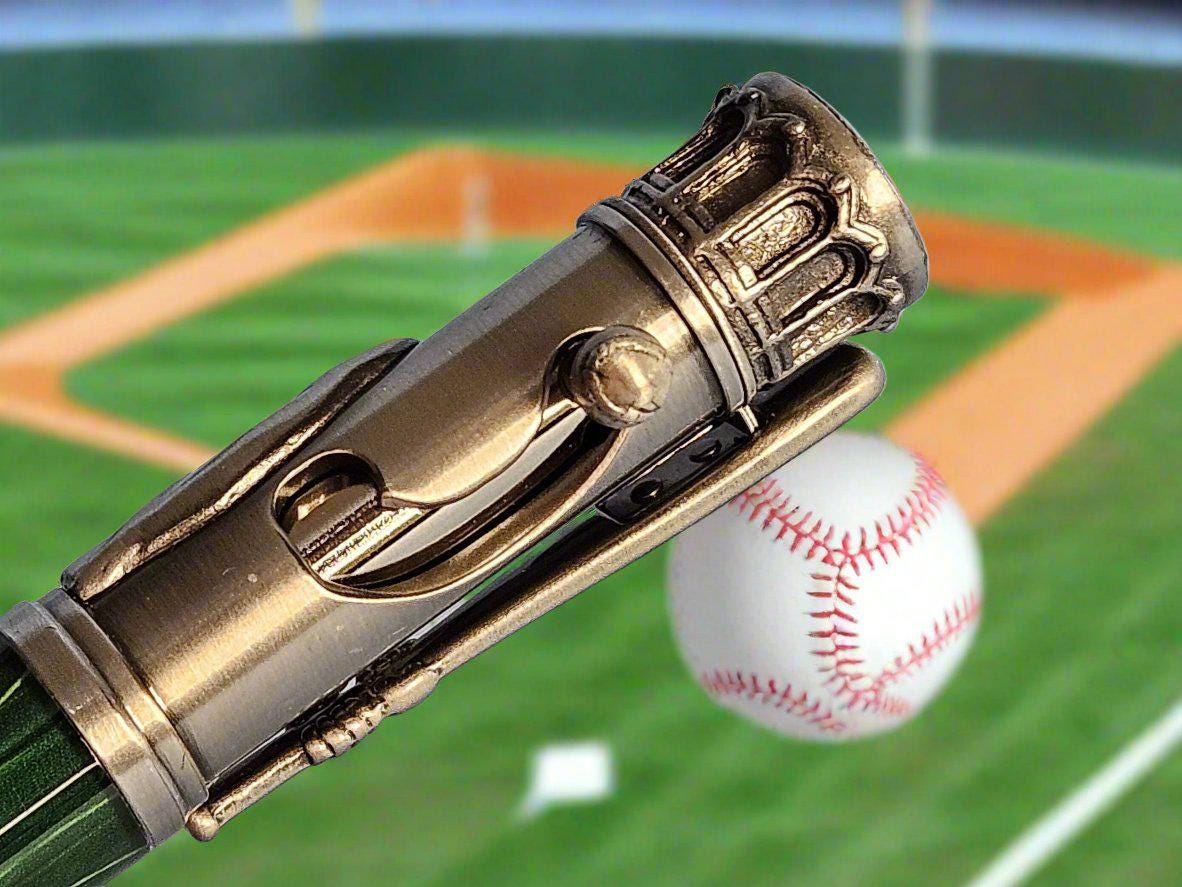 Swing Batter: Baseball Swing Bolt Action Pen with a Chrome Pen Kit