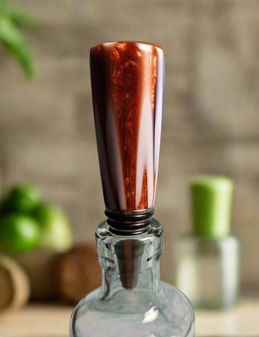 Bottle Stopper with a Handcrafted Celtic Knot - Blue, Brown, & White - Modern 3D Printed - Food-Safe Wine Accessory