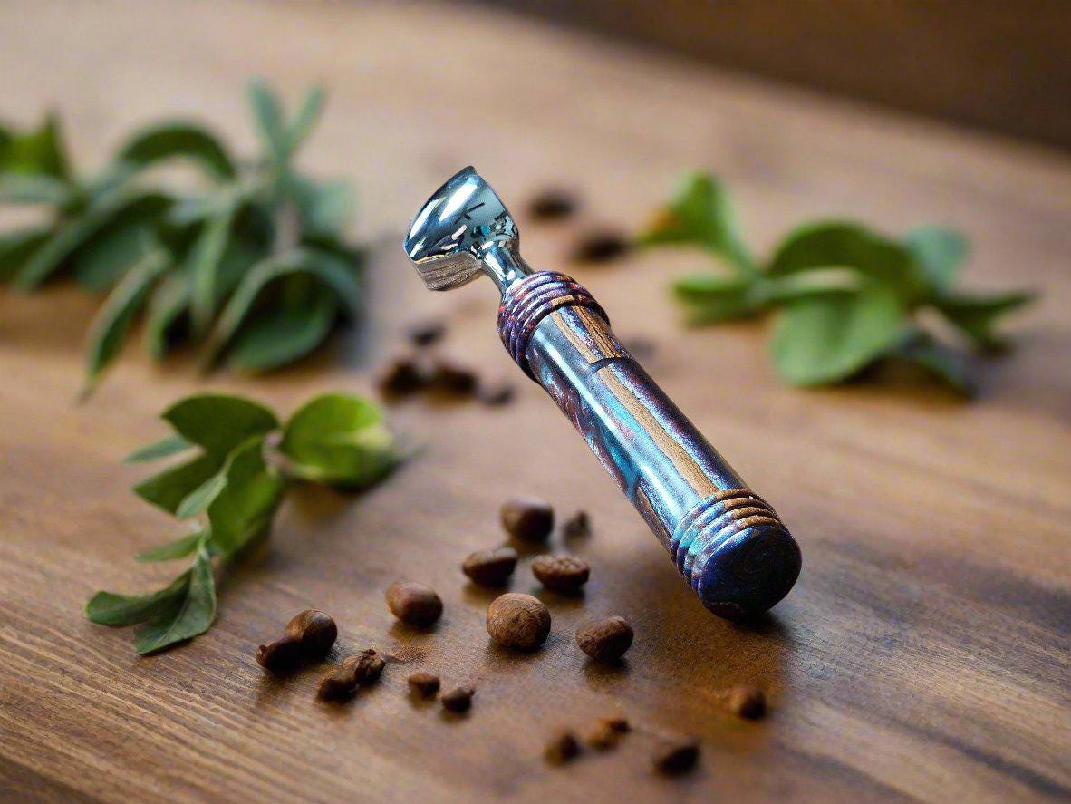 Coffee Scoop with Cinnamon Sticks and Multi Colored Resin with a Chrome 1 Tablespoon Scoop