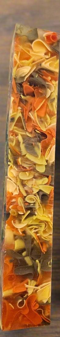 Pen Blanks: Recycled Fall Colored Resin Ribbons Cast in Clear Resin