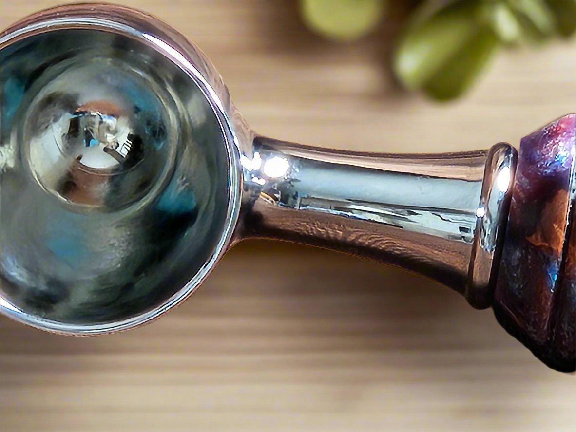 Coffee Scoop with Cinnamon Sticks and Multi Colored Resin with a Chrome 1 Tablespoon Scoop