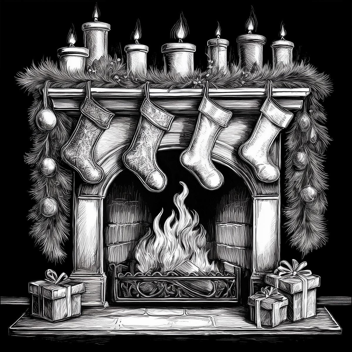 Slate Coasters Adorned with Christmas or Holiday Designs Set of 4 with Laser Etching