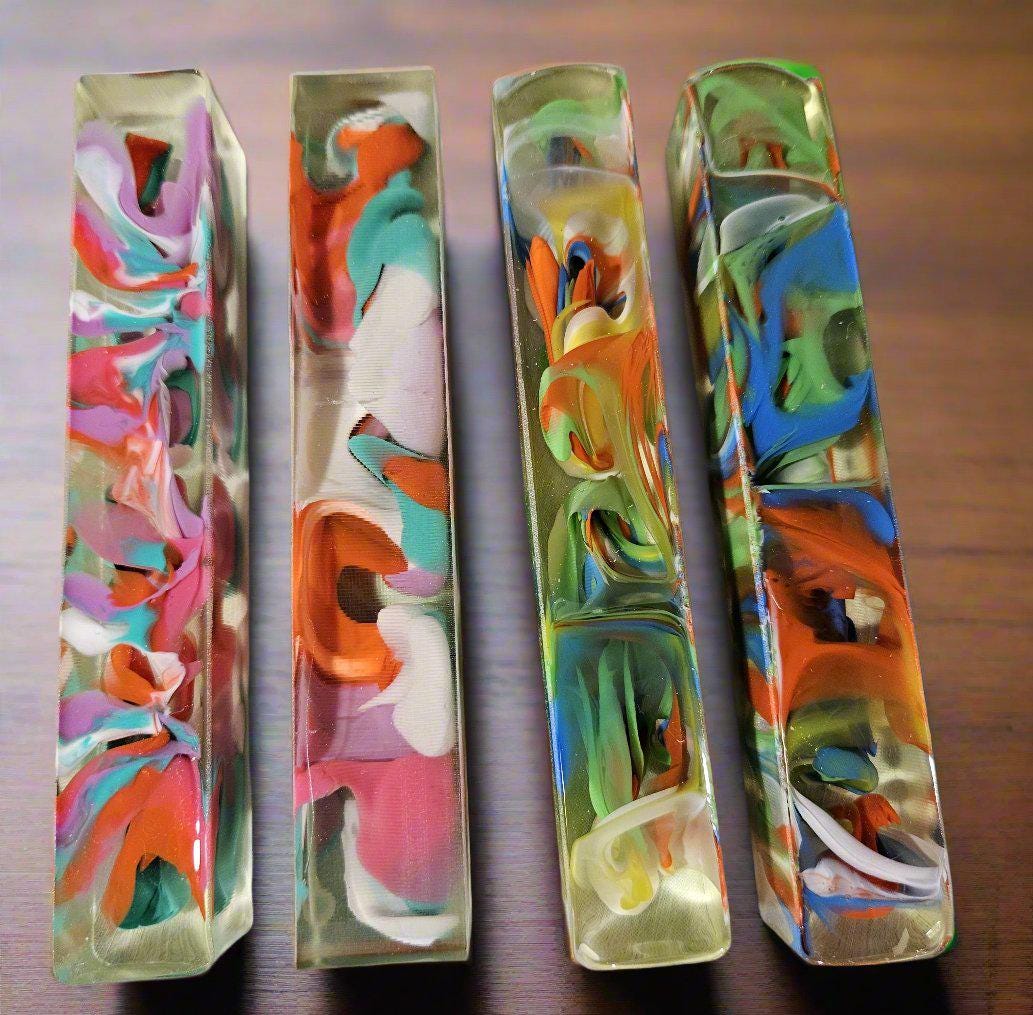 Pen Blanks: Drop Technique Resin Pen Blanks Set of 4