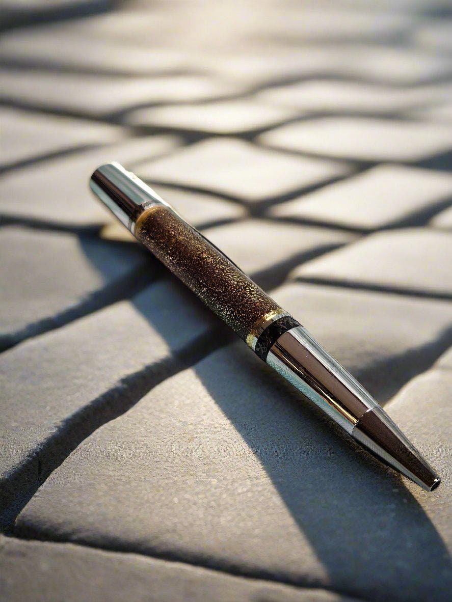 Beaten Copper and Mixed Metals Pen with a Chrome and Gunmetal Pen Kit