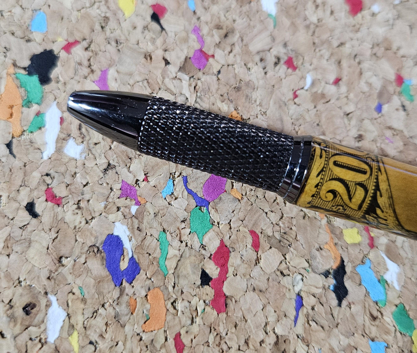 1960 Game of Life 20,000 Demand Note Label Cast Ballpoint Pen, Centennial Issue, Black Knurl Pen Kit, Signed by Art Linkletter