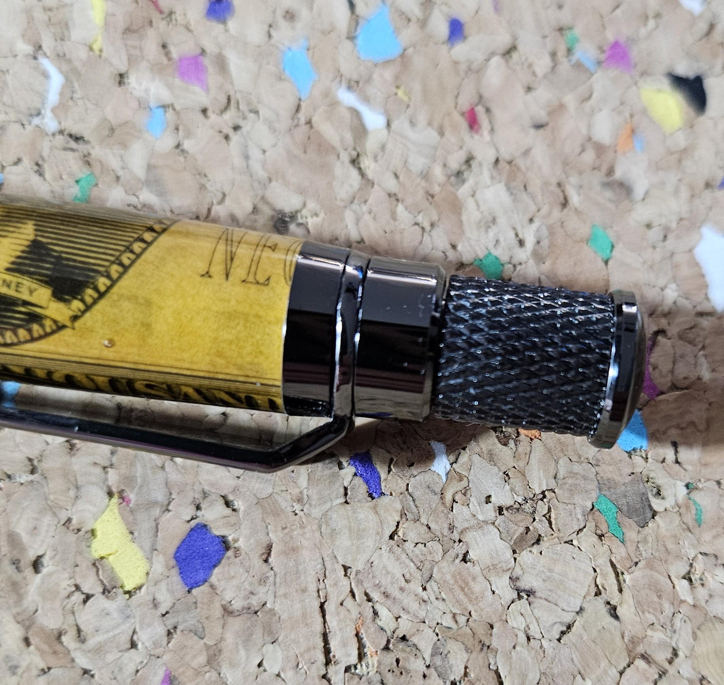 1960 Game of Life 20,000 Demand Note Label Cast Ballpoint Pen, Centennial Issue, Black Knurl Pen Kit, Signed by Art Linkletter