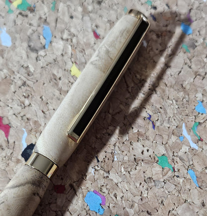 Lightweight Spalted Maple Wooden Pen with a Slimline Gold Pen Kit