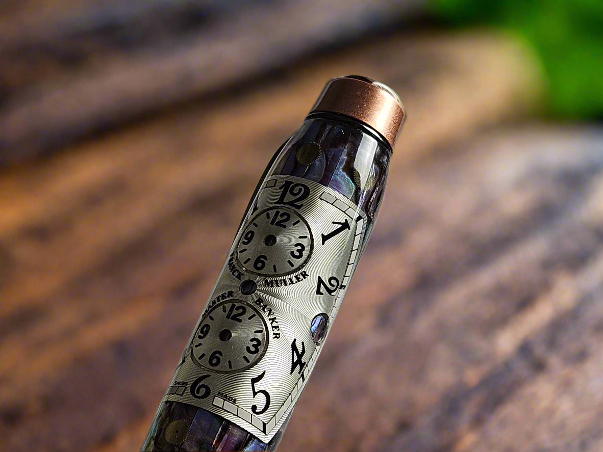 Purple Abalone Clockwork Pen with a Antique Copper Pen Kit and Hand-Place Clock Gears