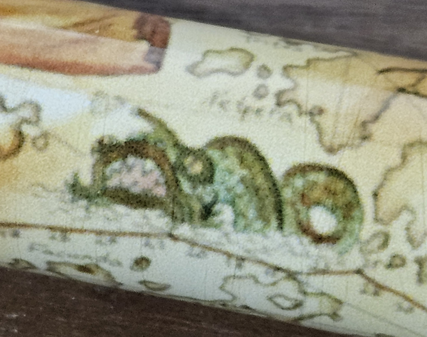 Pirate Map Label Cast Pen with Sliver Pirate, Ghost, and Skulls Pen Kit with Antique Bronze Accents