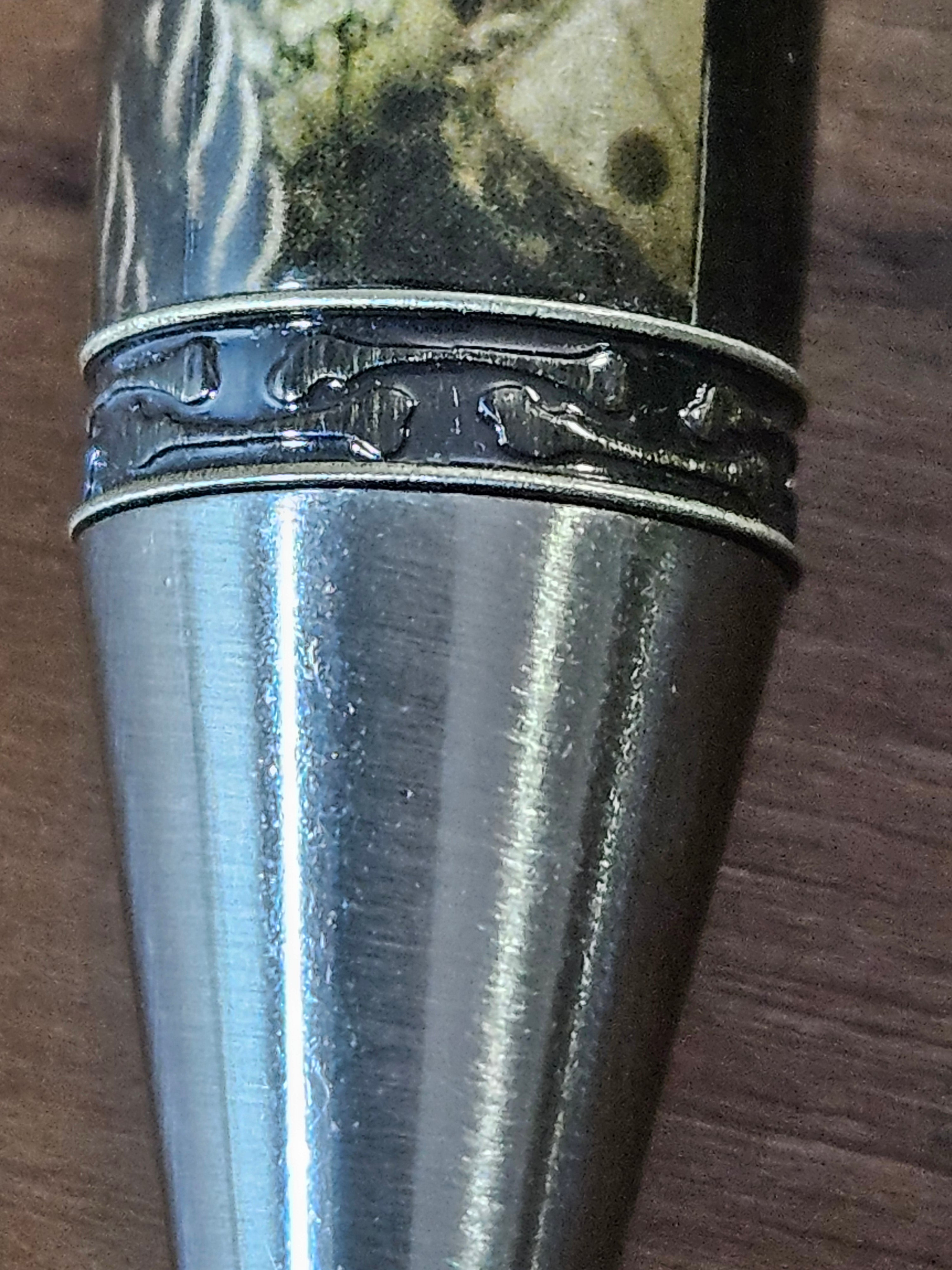 Pirate Map on a Navigation Table with a Compass Label Cast Pen with Sliver Pirate, Ghost, and Skulls Pen Kit with Antique Bronze Accents