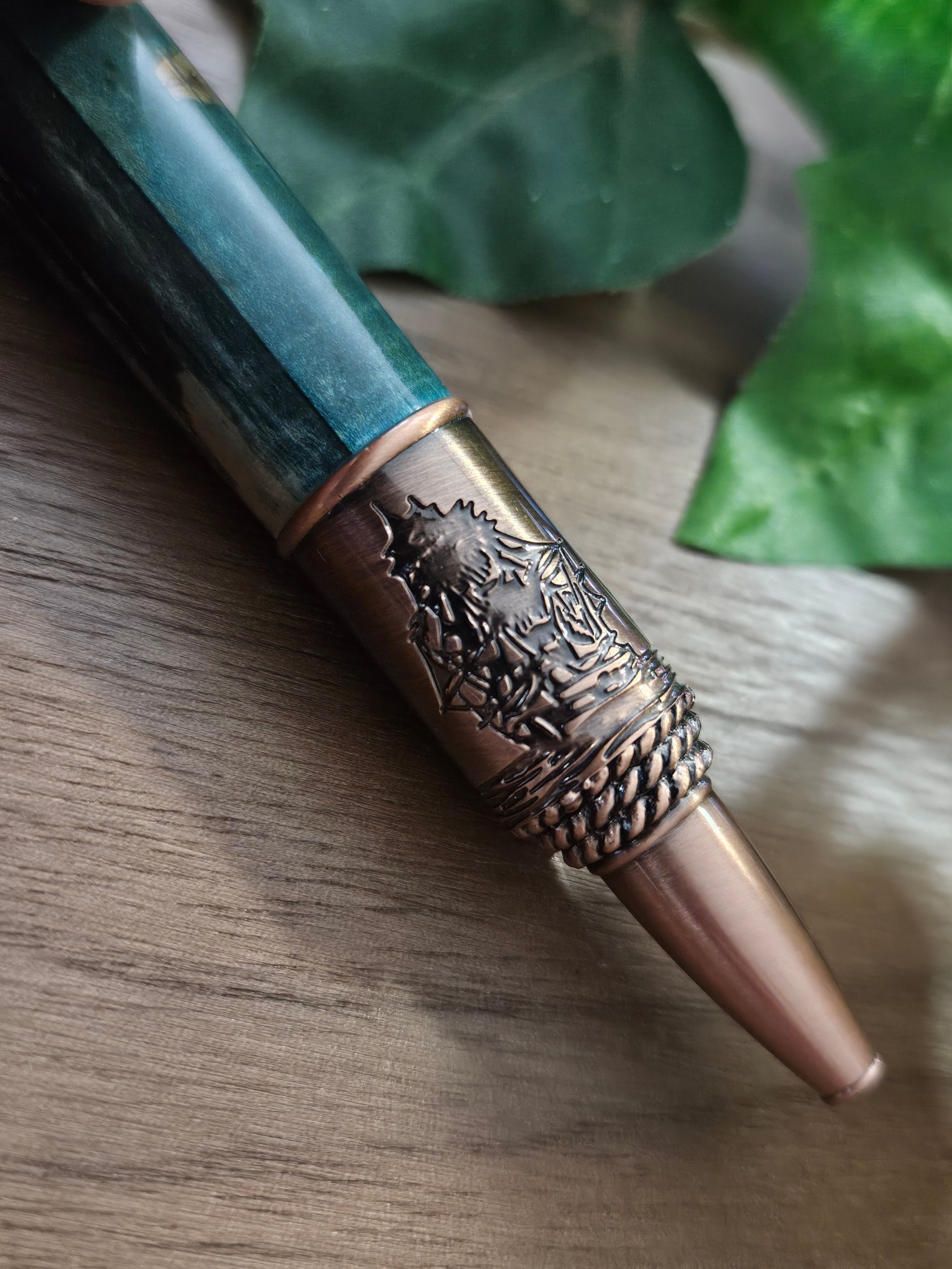 Nautical Pen Kit with an Antiqued Sailing Ship Label Cast and an Antique Copper Finish