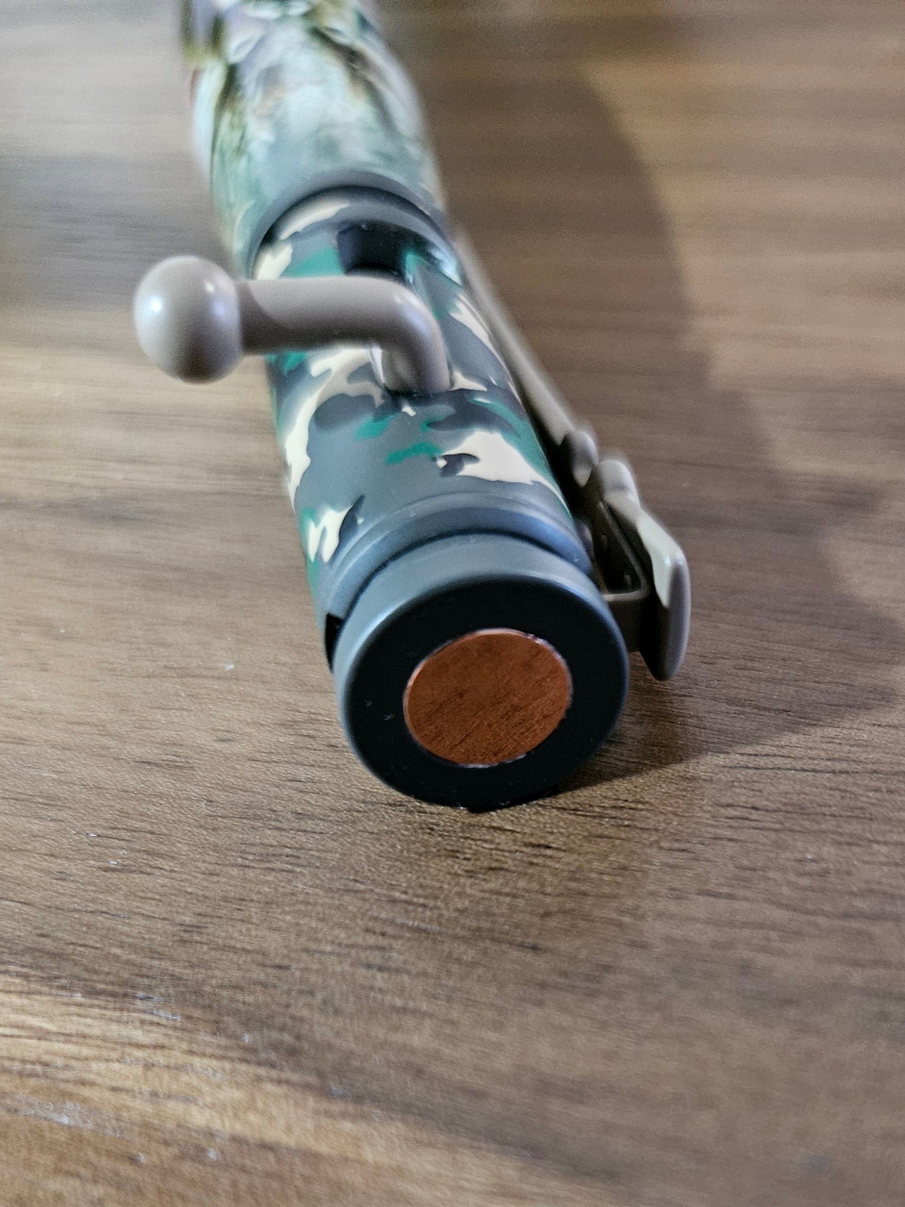 Deer Hunter Camouflage Bolt Action Pen with Deer and American Flag Label Cast with a Rifle Pen Kit
