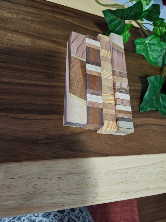 Pen Blanks: Wooden Segmented Blanks 5" to 6" Long - Includes Walnut, Cherry, Padauk, and Maple Woods