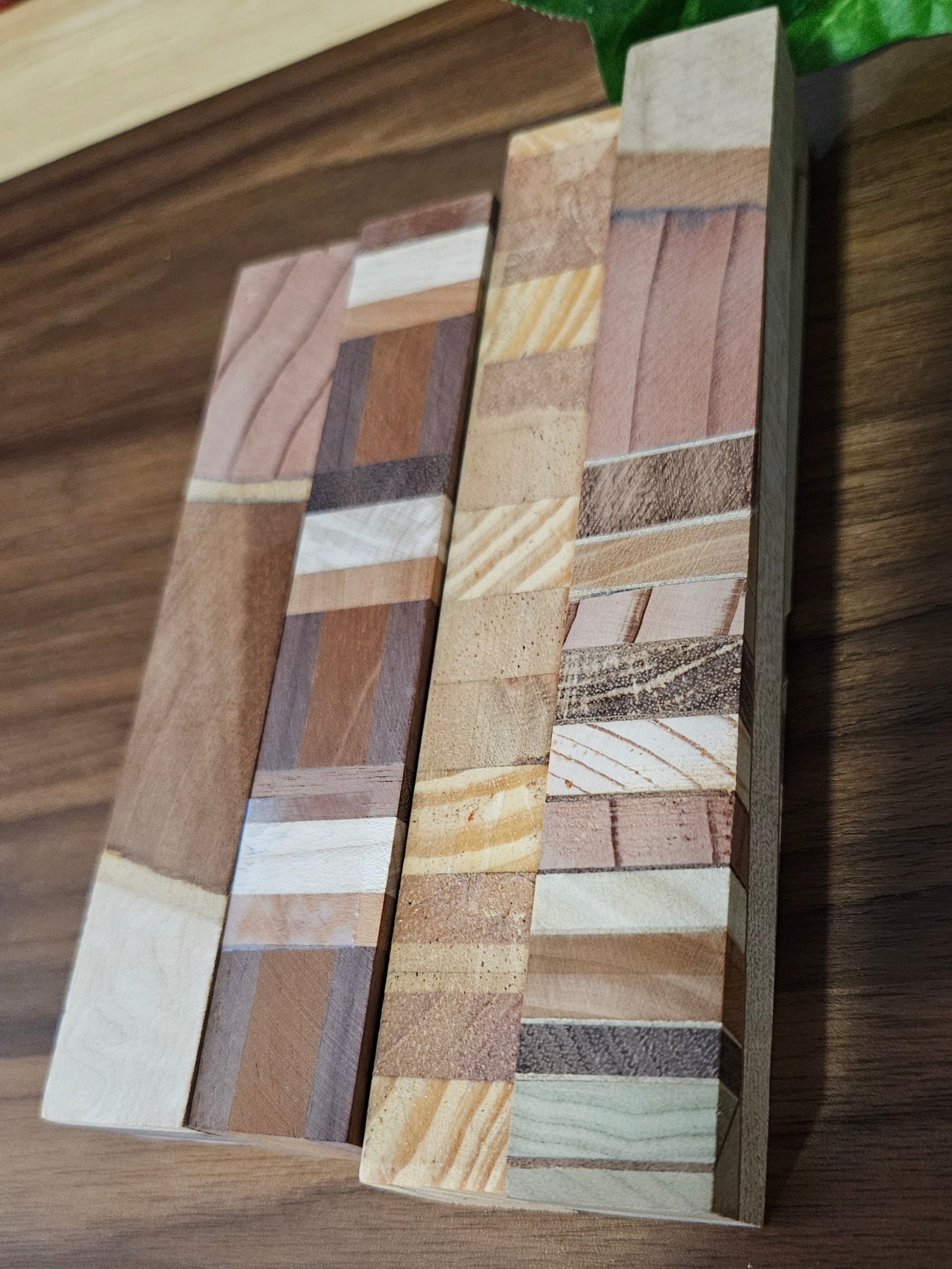 Pen Blanks: Wooden Segmented Blanks 5" to 6" Long - Includes Walnut, Cherry, Padauk, and Maple Woods