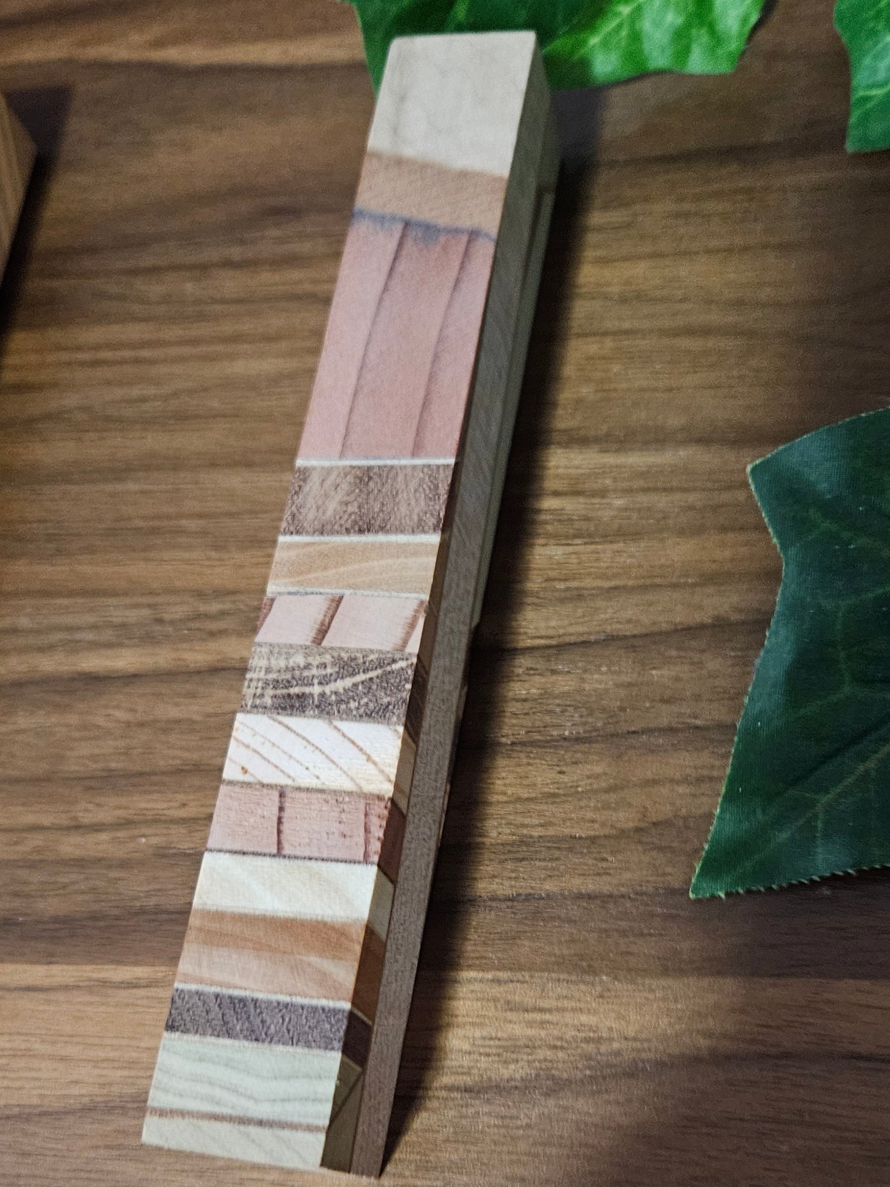 Pen Blanks: Wooden Segmented Blanks 5" to 6" Long - Includes Walnut, Cherry, Padauk, and Maple Woods