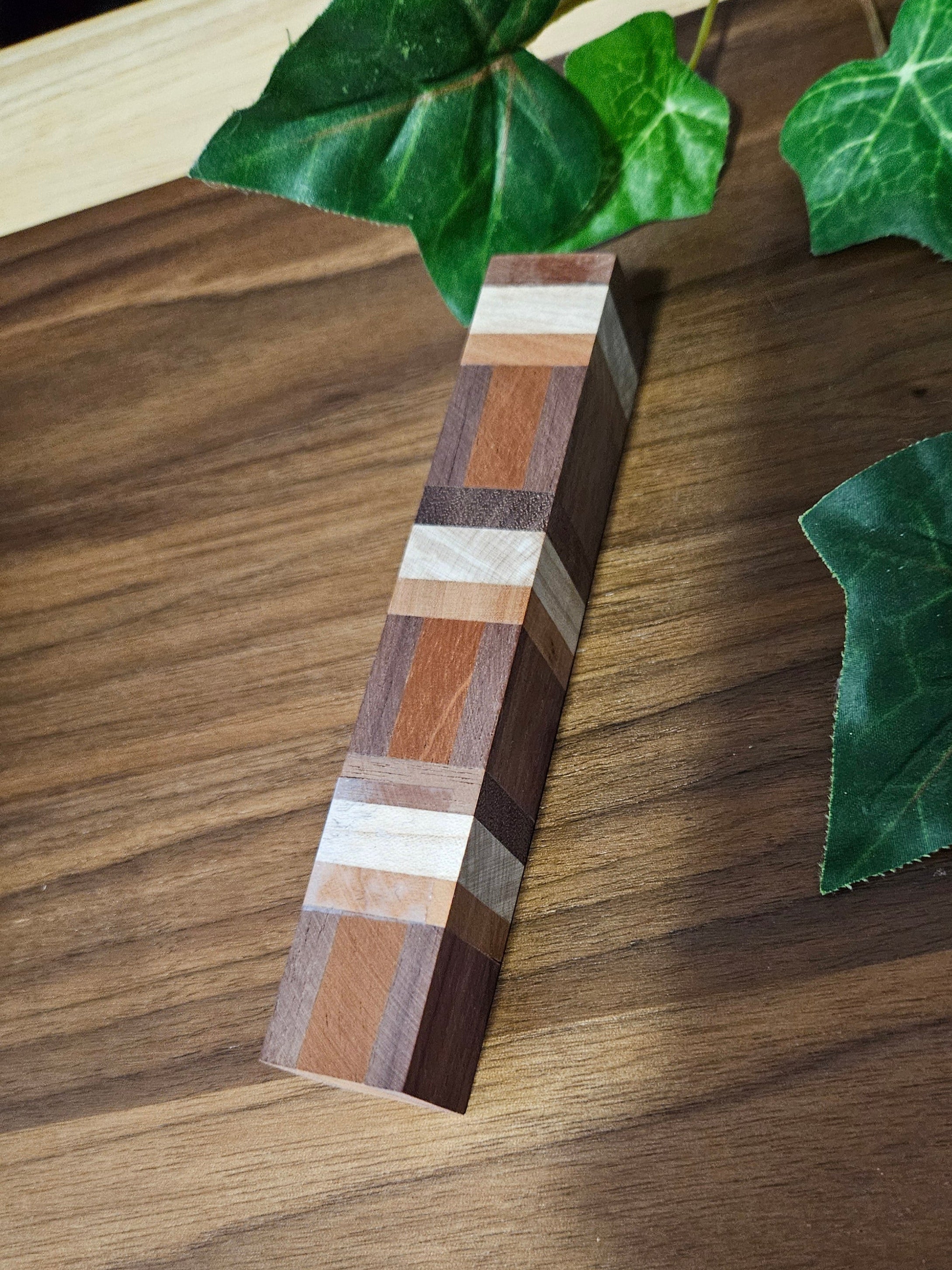 Pen Blanks: Wooden Segmented Blanks 5" to 6" Long - Includes Walnut, Cherry, Padauk, and Maple Woods
