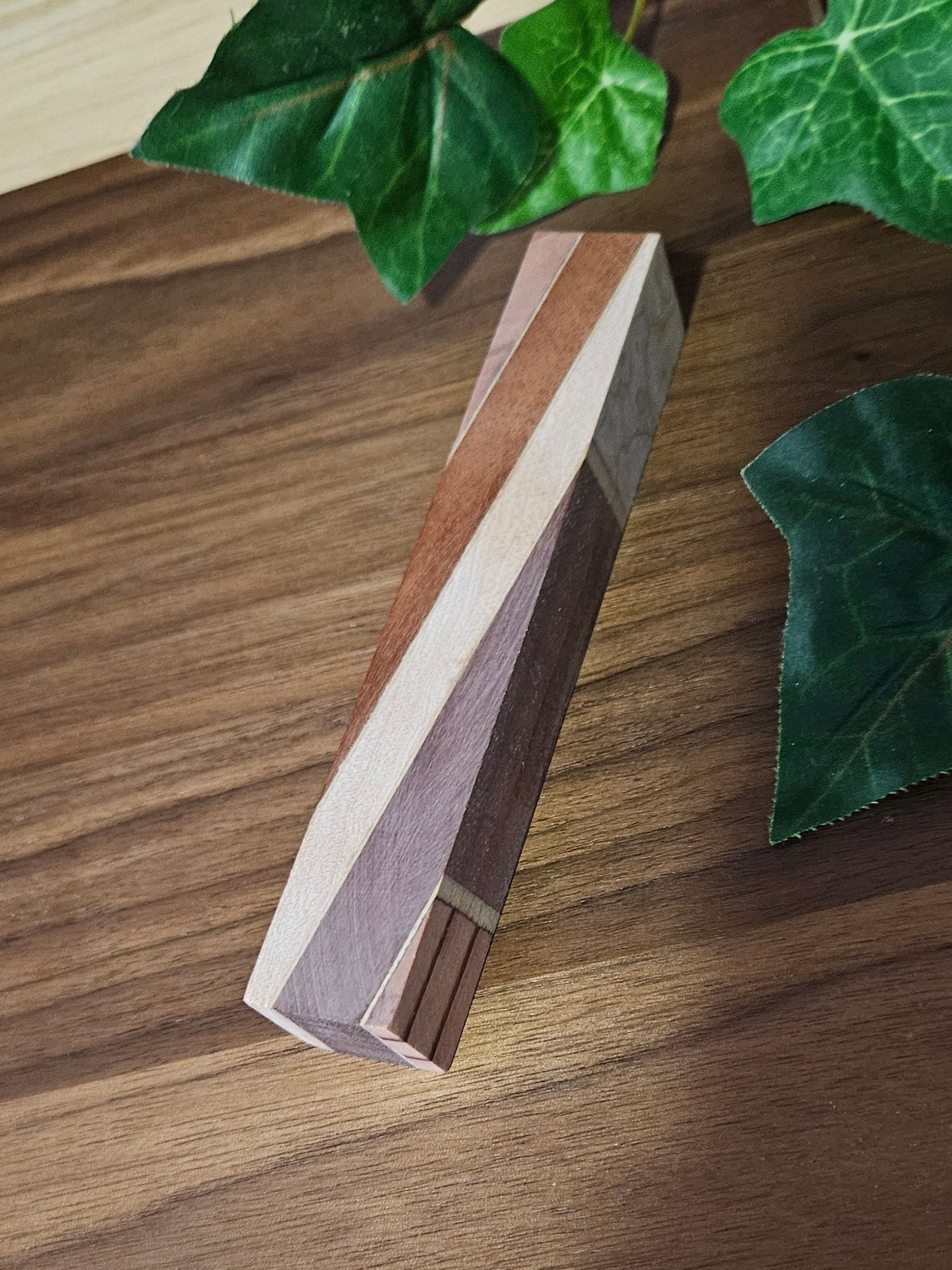 Pen Blanks: Wooden Segmented Blanks 5" to 6" Long - Includes Walnut, Cherry, Padauk, and Maple Woods