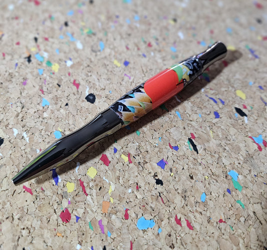 Teacher Celebration Pen Adorned with a Red Apple Label Cast and a Sleek Gunmetal Virage Pen Kit