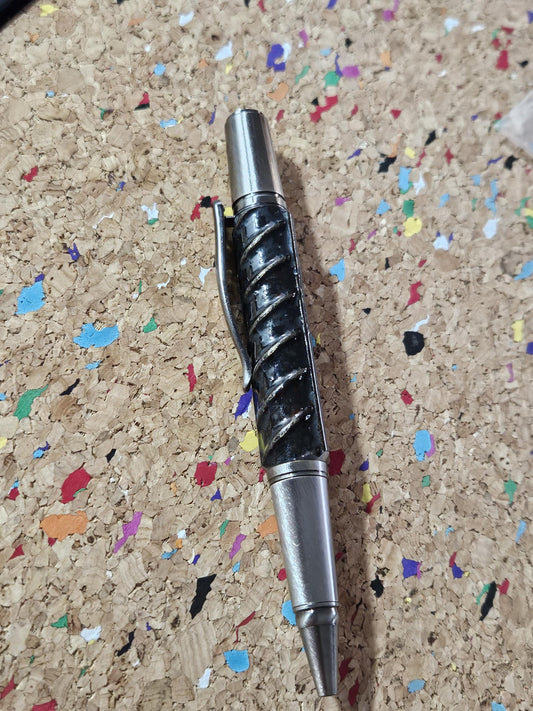 Rebar Finial Twist Pen | Sirocco Brushed Pewter Pen Kit | Beaufort Ink