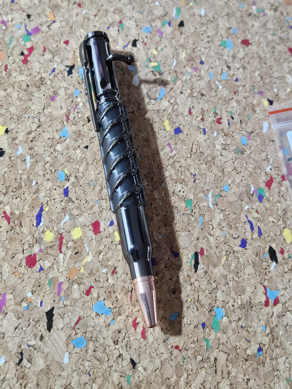 Rebar Bolt Action Pen | Gunmetal with Rifle Clip | Unique Pen, Perfect Gift for Gun Lovers and Construction Workers