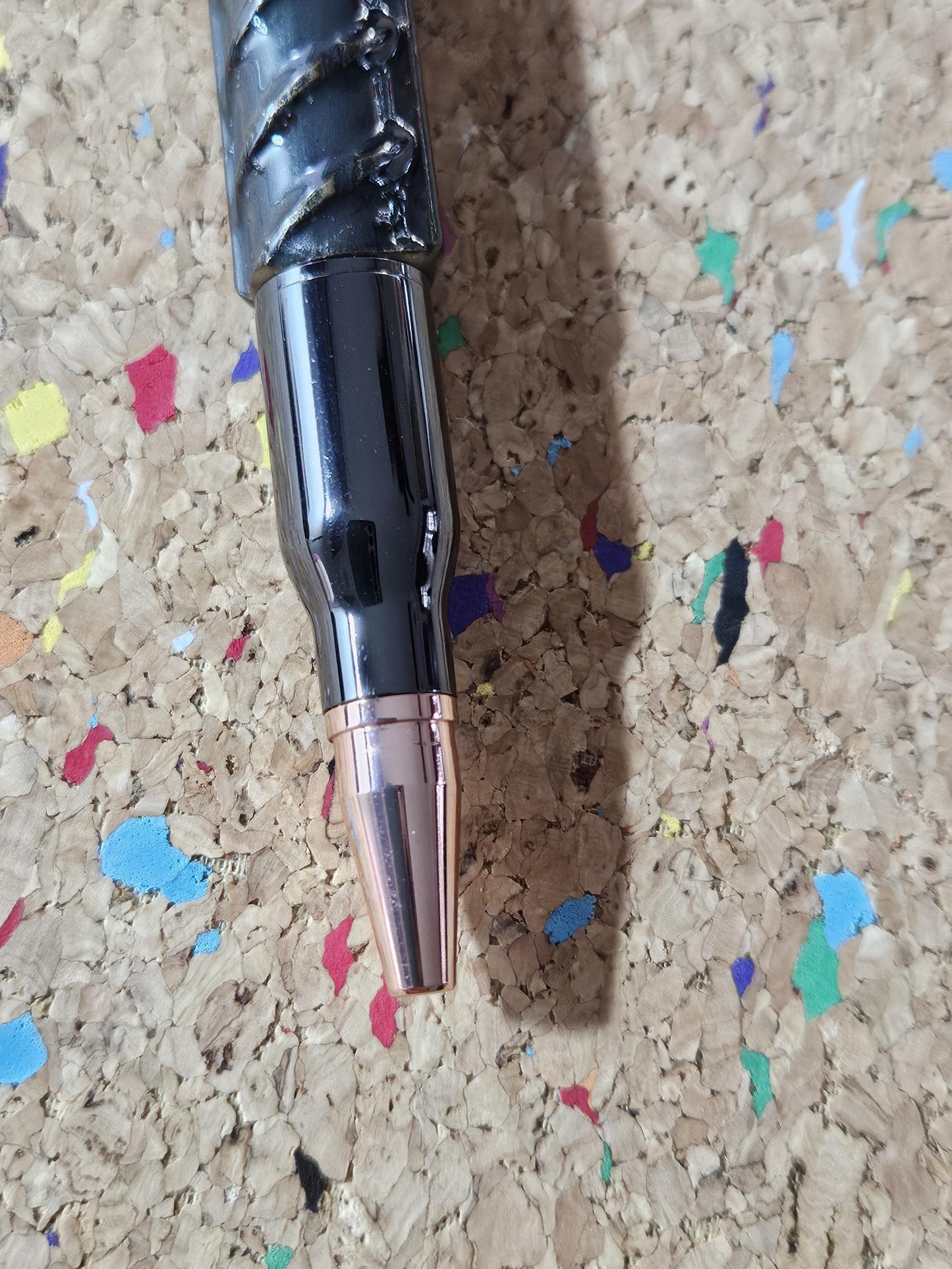 Rebar Bolt Action Pen | Gunmetal with Rifle Clip | Unique Pen, Perfect Gift for Gun Lovers and Construction Workers